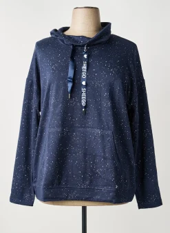 Sweat-shirt Sheego Bleu Manches Longues