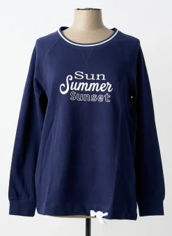 Sweat-shirt Sheego Bleu Manches Longues