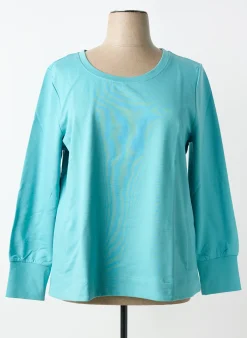 Sweat-shirt Sheego Bleu Manches Longues
