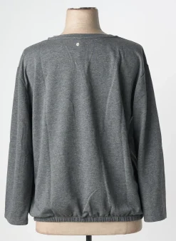Sweat-shirt Sheego Gris Manches Longues