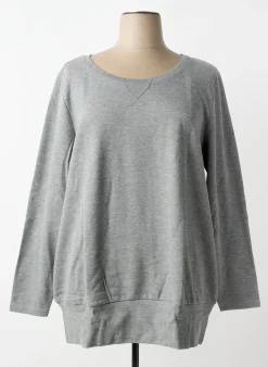 Sweat-shirt Sheego Gris Manches Longues