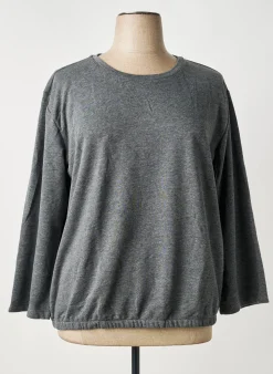 Sweat-shirt Sheego Gris Manches Longues