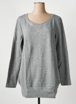 Sweat-shirt Sheego Gris Manches Longues
