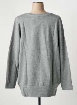 Sweat-shirt Sheego Gris Manches Longues