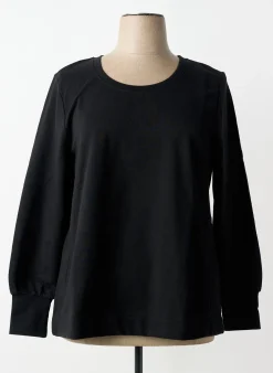 Sweat-shirt Sheego Noir Manches Longues