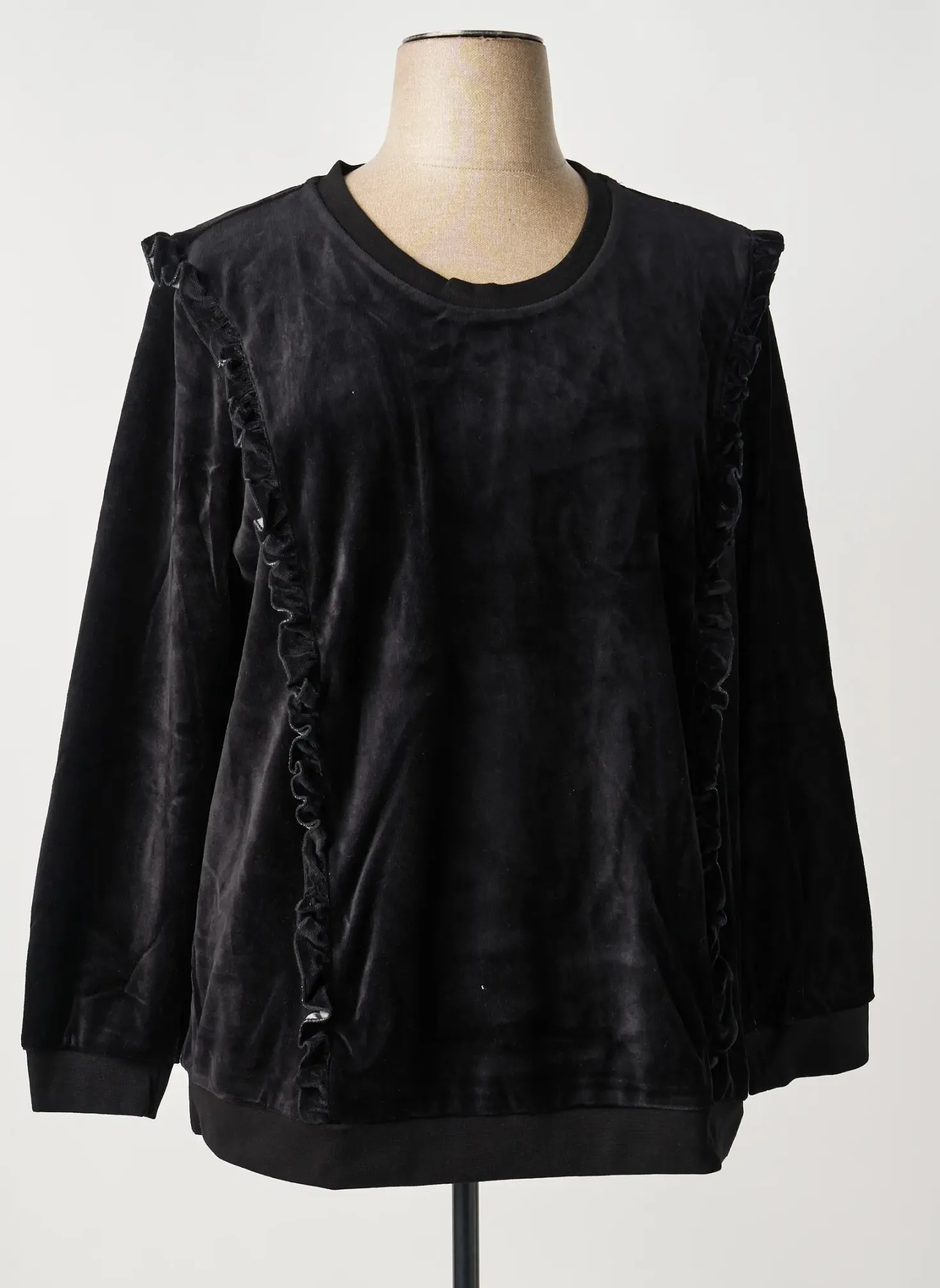 Sweat-shirt Sheego Noir Manches Longues