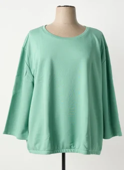 Sweat-shirt Sheego Vert Manches Longues