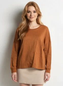Sweat-shirt Tbs Orange Manches Longues