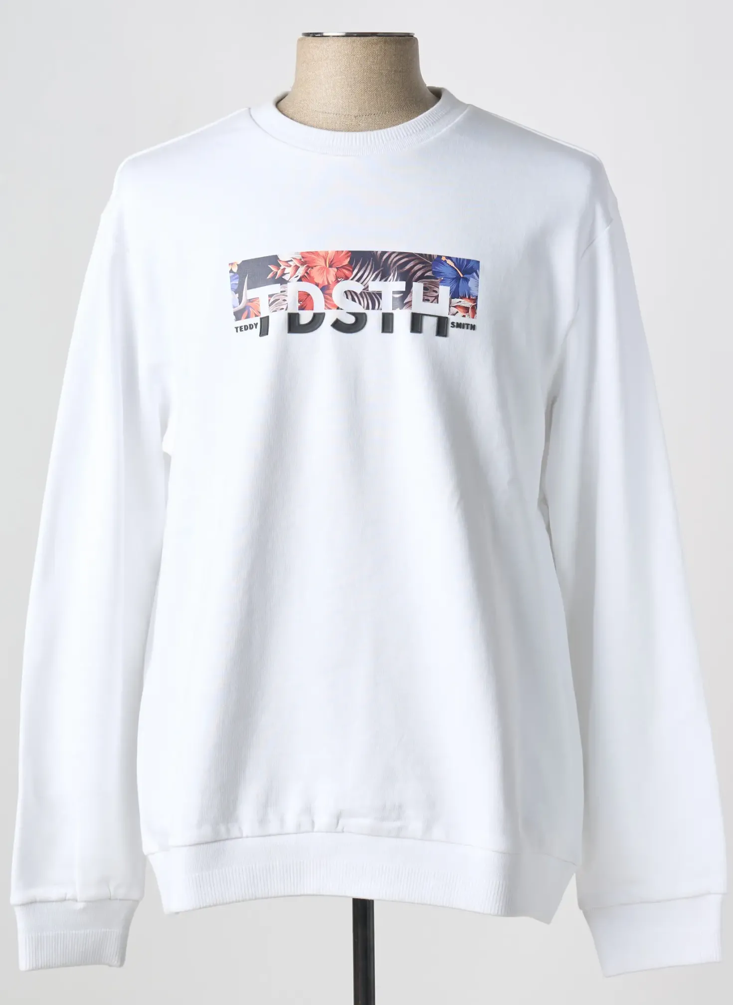 Sweat-shirt Teddy Smith Blanc Manches Longues