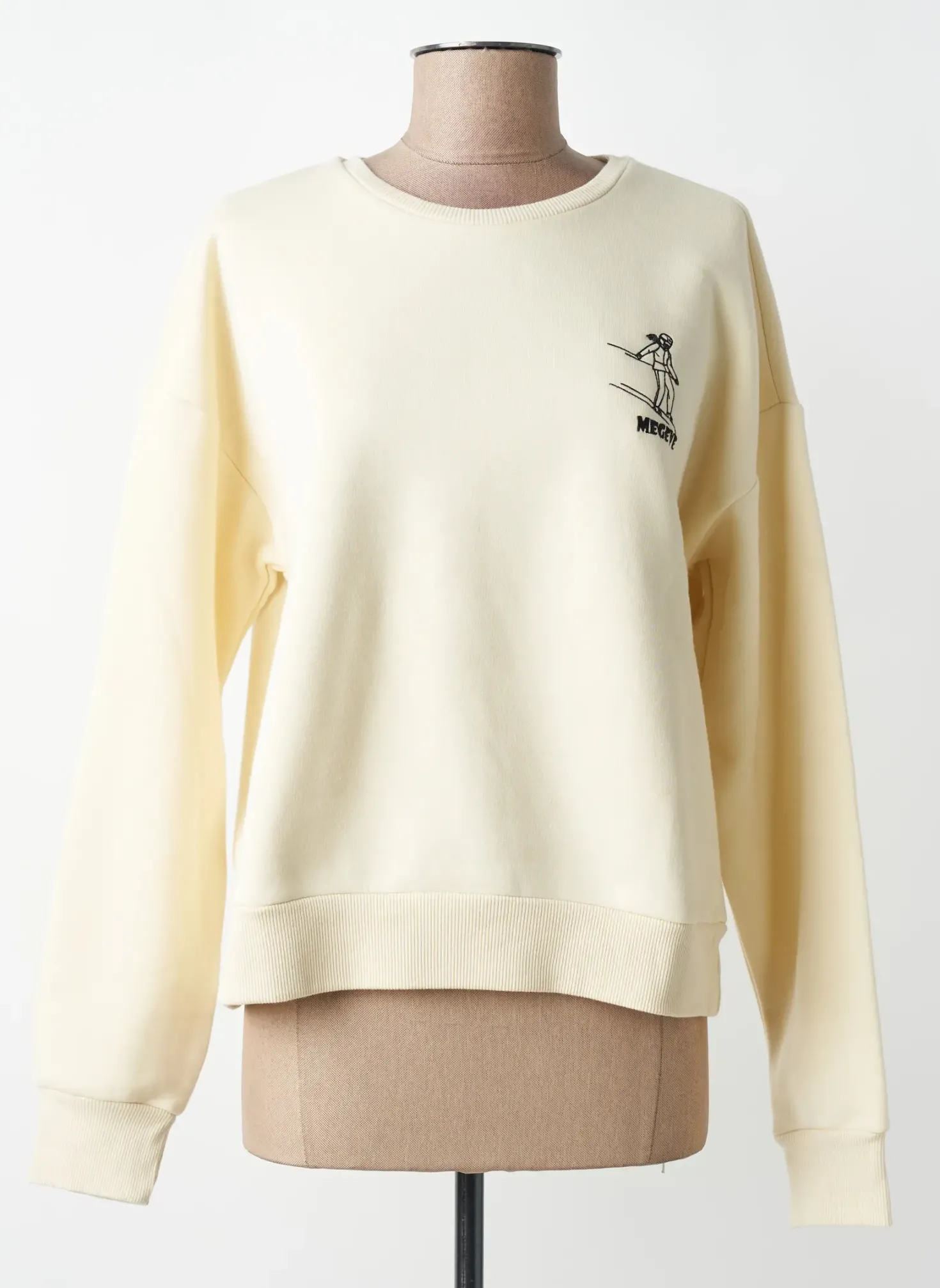 Sweat-shirt Villa Bleue Beige Manches Longues