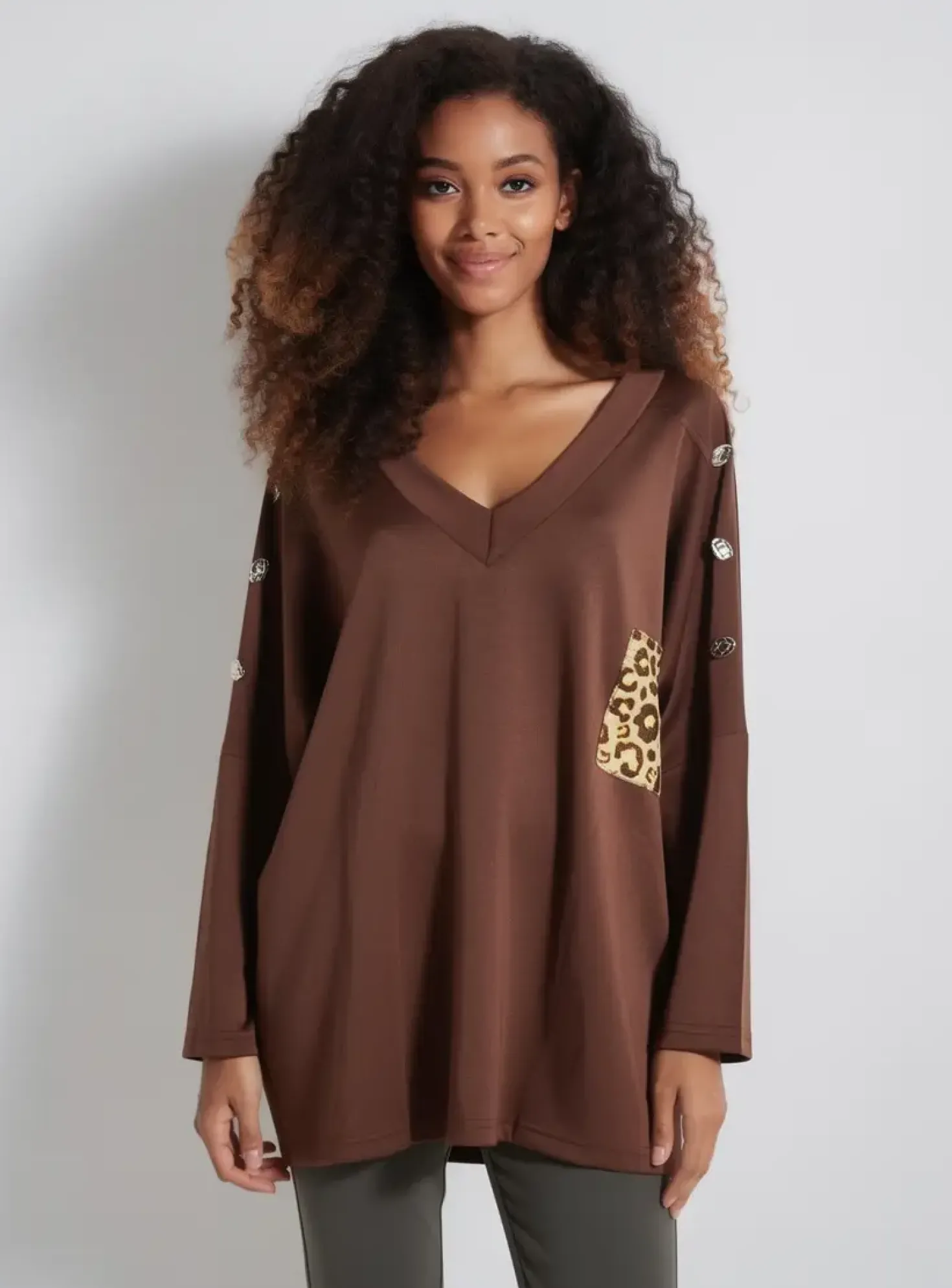 Sweat-shirt 2w Paris Marron Manches Longues