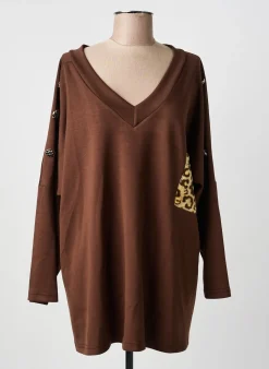 Sweat-shirt 2w Paris Marron Manches Longues