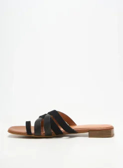 Tongs Bella Storia Noir Talon Plat Jusqu'à 3cm