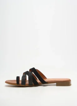 Tongs Bella Storia Noir Talon Plat Jusqu'à 3cm