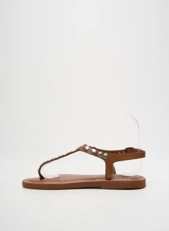 Tongs Bsbee Marron Talon Plat Jusqu'à 3cm