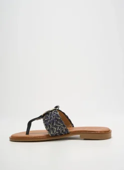Tongs Carla Tortosa Noir Talon Plat Jusqu'à 3cm