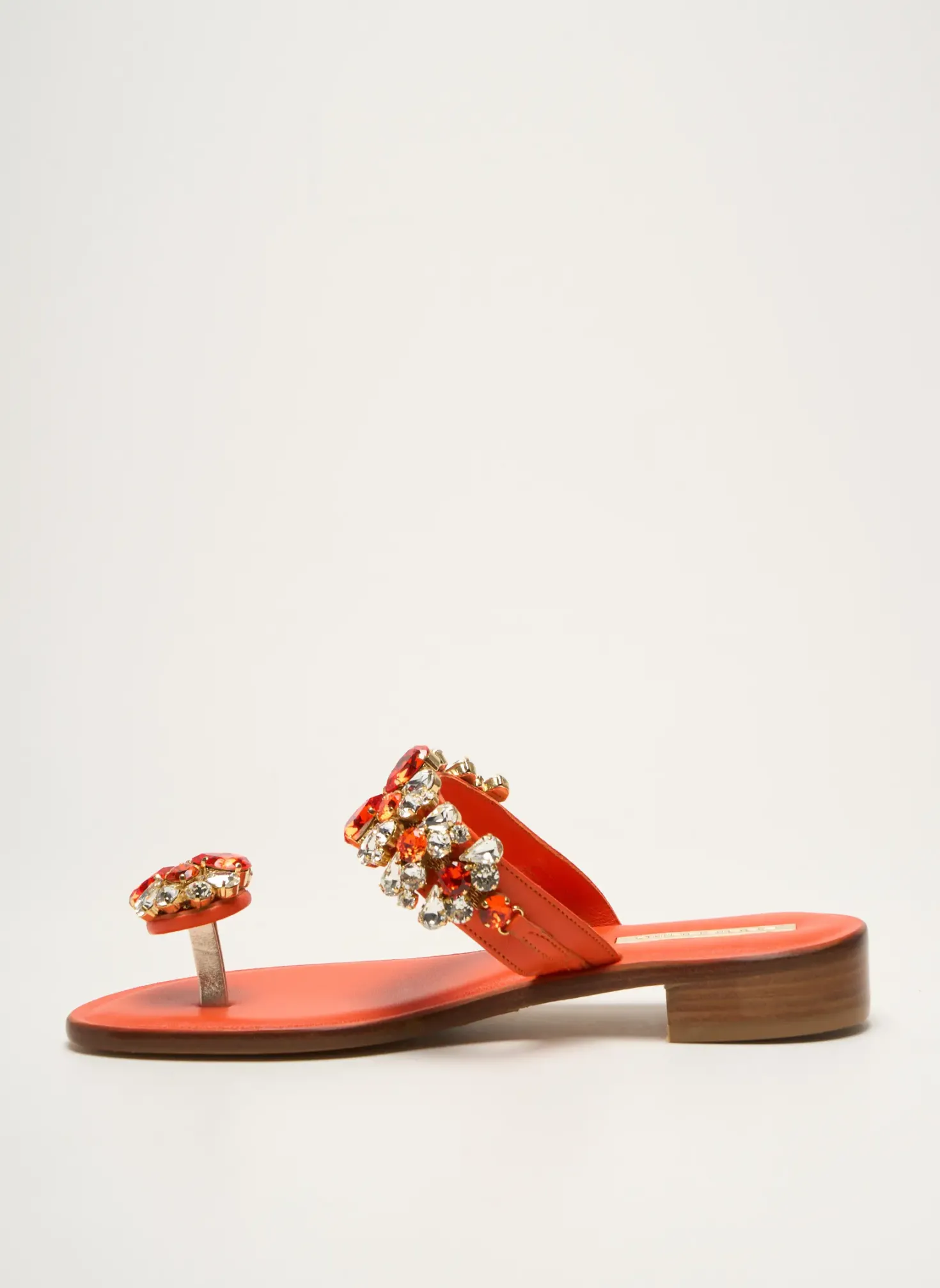 Tongs Eddicuomo Orange Talon Plat Jusqu'à 3cm