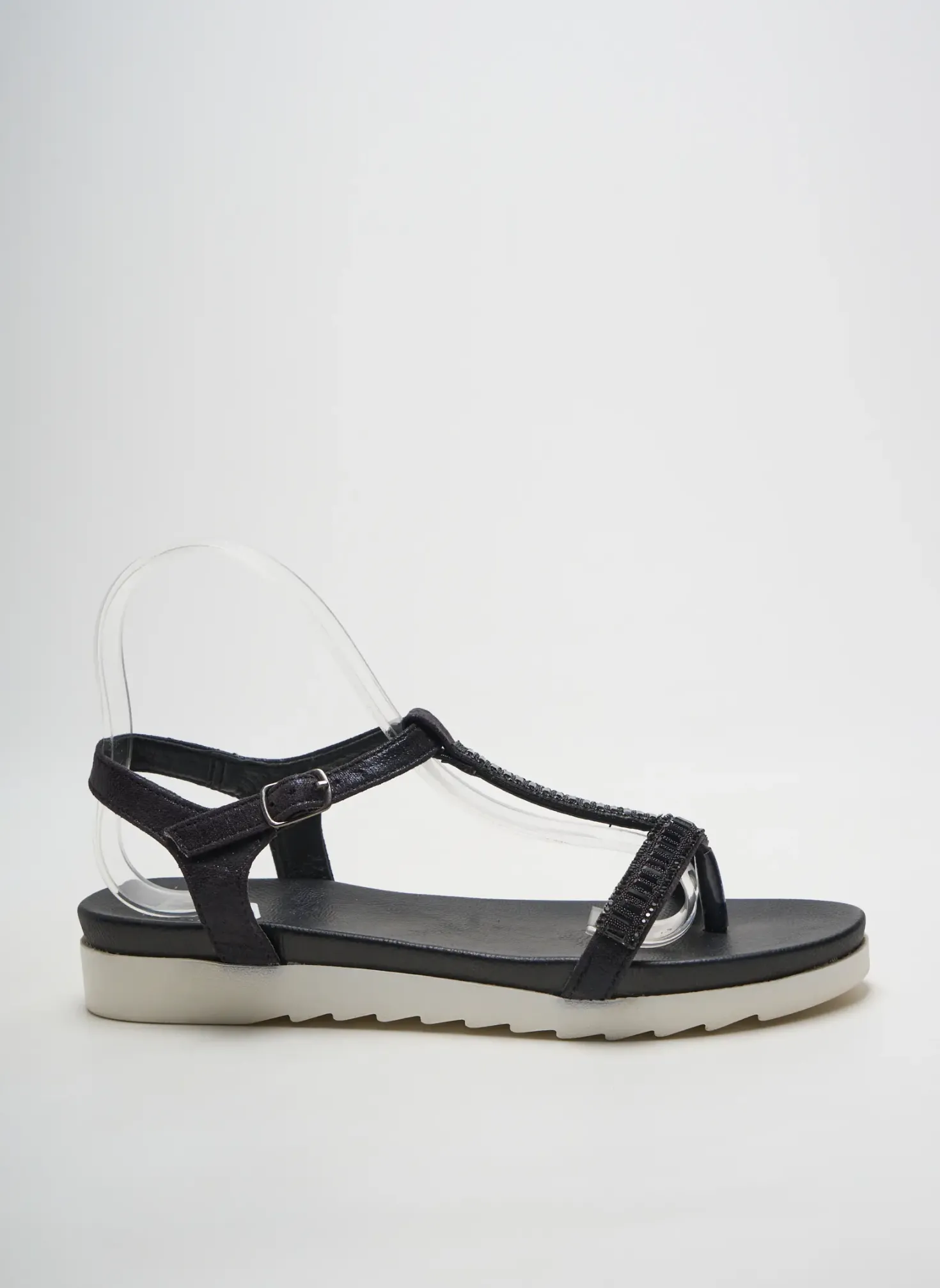 Tongs Elue Par Nous Noir Talon Plat Jusqu'à 3cm