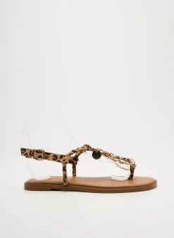 Tongs Inuovo Beige Talon Plat Jusqu'à 3cm