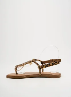 Tongs Inuovo Beige Talon Plat Jusqu'à 3cm