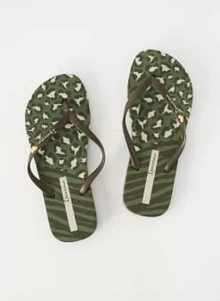 Tongs Ipanema Vert Talon Plat Jusqu'à 3cm