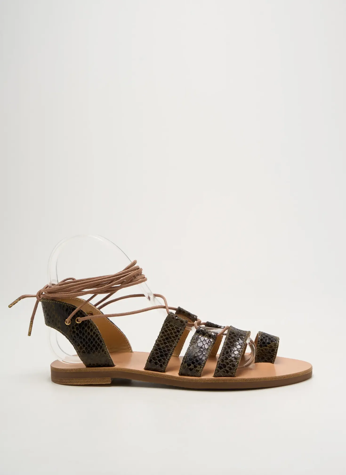 Tongs Isabelle Varin Vert Talon Plat Jusqu'à 3cm