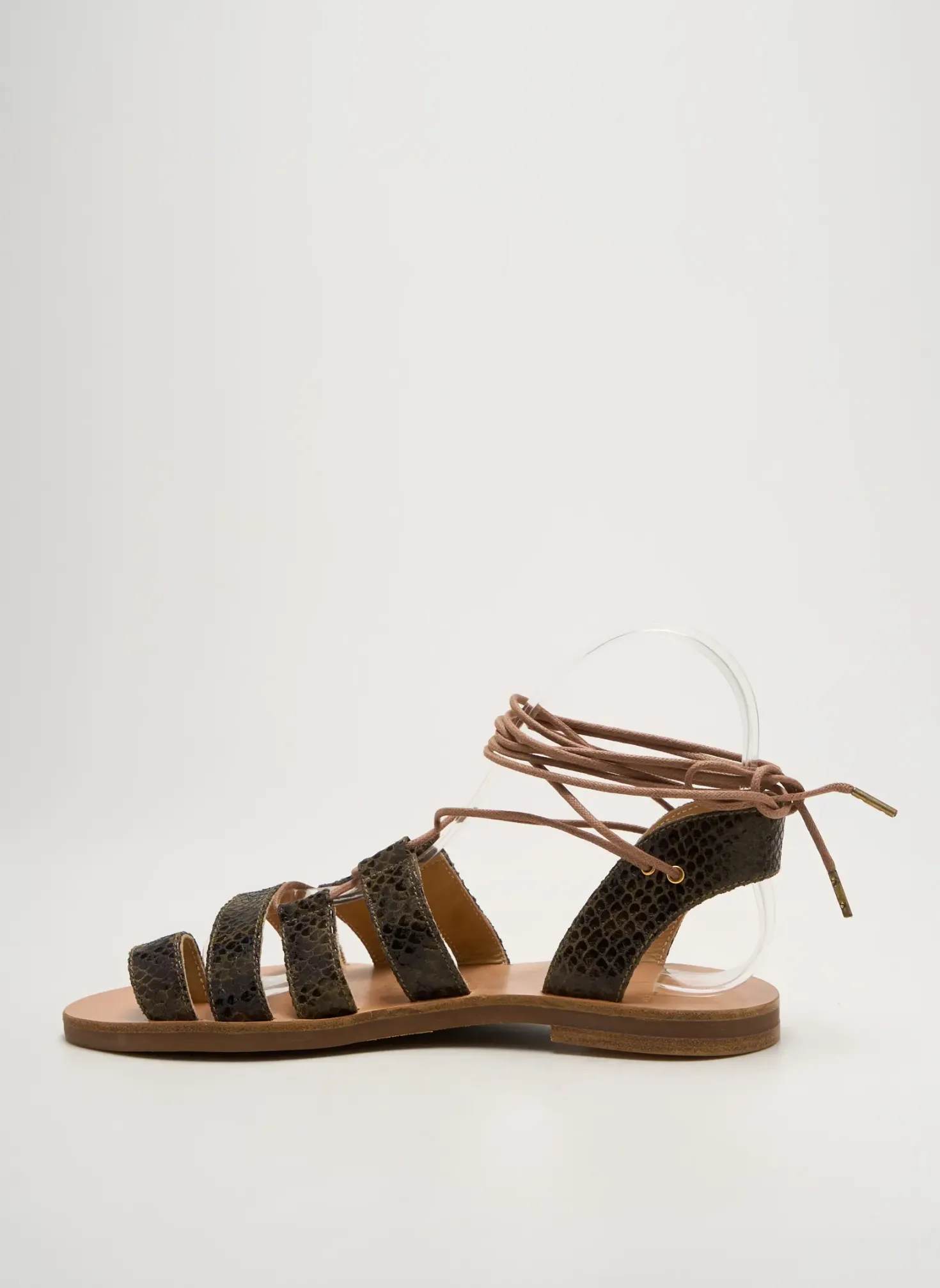 Tongs Isabelle Varin Vert Talon Plat Jusqu'à 3cm