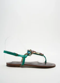 Tongs Kdopa Vert Talon Plat Jusqu'à 3cm