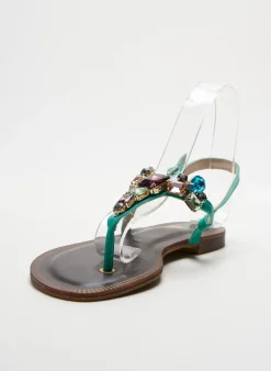 Tongs Kdopa Vert Talon Plat Jusqu'à 3cm