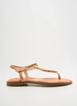 Tongs Kotris Marron Talon Plat Jusqu'à 3cm