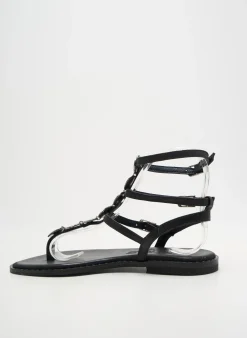 Tongs Kotris Noir Talon Plat Jusqu'à 3cm