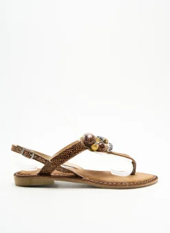 Tongs Libre Comme L'air Marron Talon Plat Jusqu'à 3cm