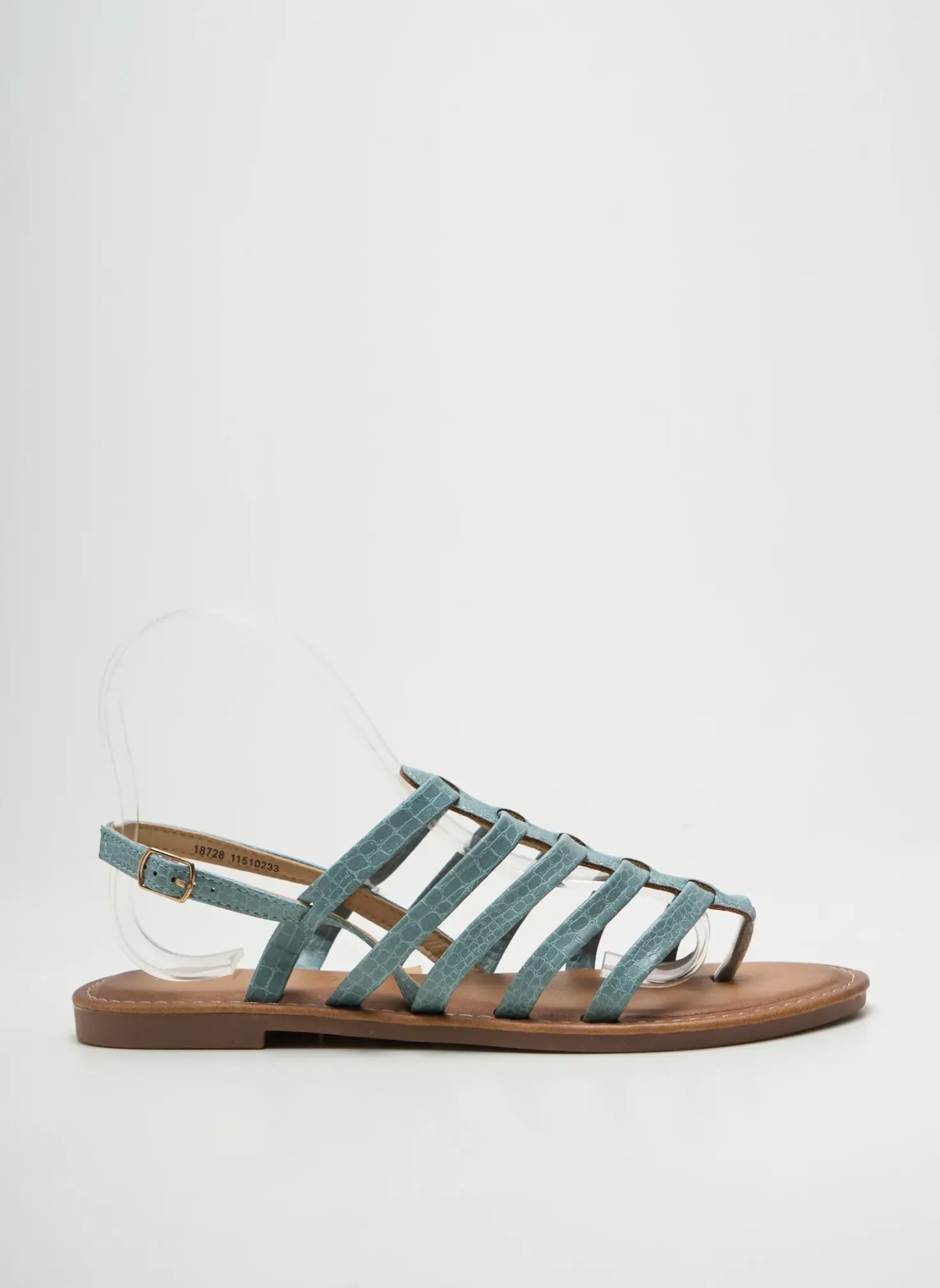 Tongs Merry Scott Bleu Talon Plat Jusqu'à 3cm