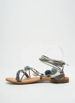 Tongs Molly Bracken Gris Talon Plat Jusqu'à 3cm