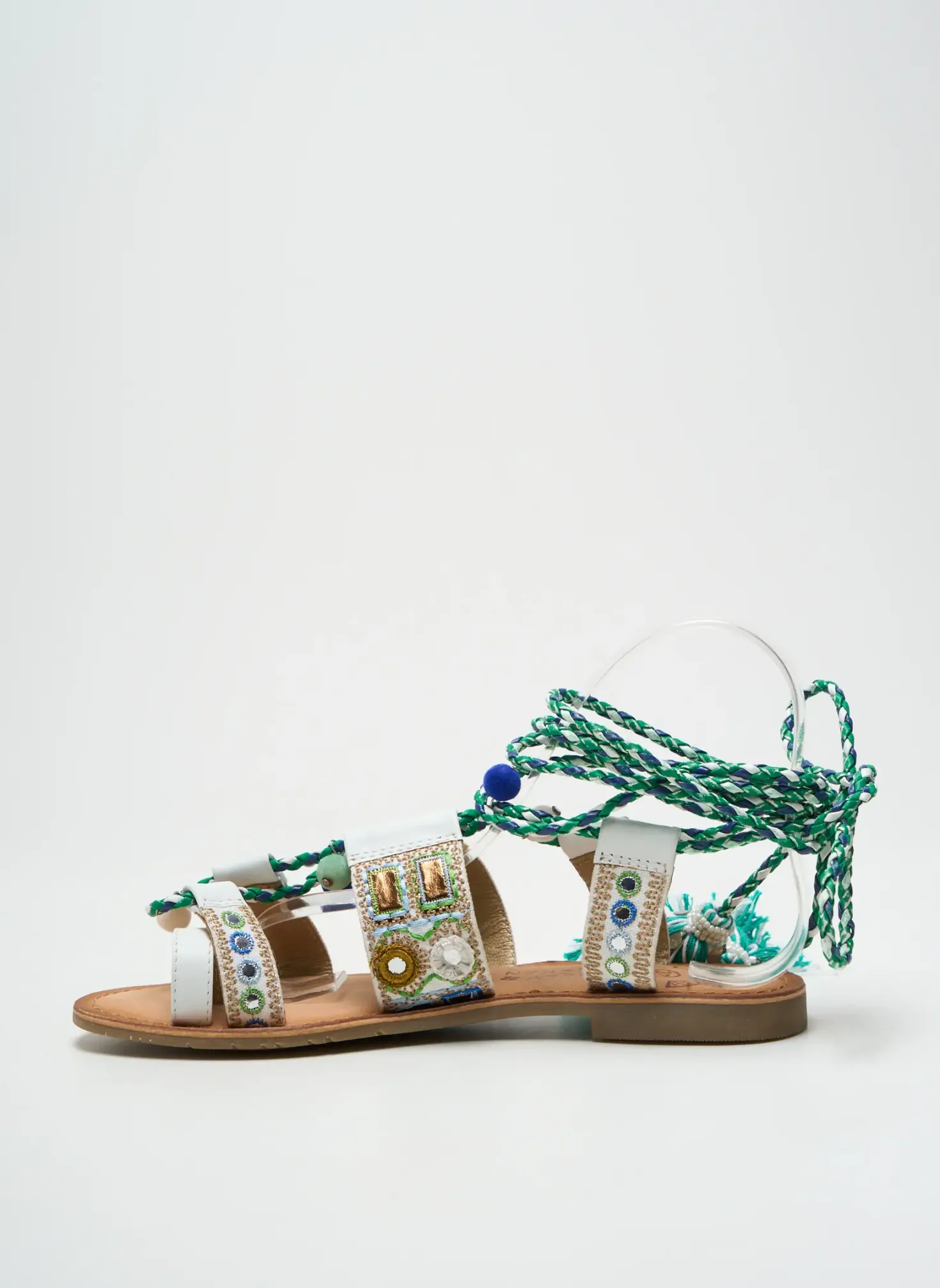 Tongs Molly Bracken Vert Talon Plat Jusqu'à 3cm