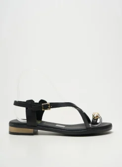 Tongs Oh ! My Sandals Noir Talon Plat Jusqu'à 3cm
