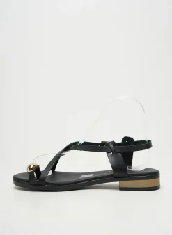 Tongs Oh ! My Sandals Noir Talon Plat Jusqu'à 3cm