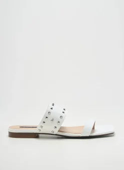 Tongs Patrizia Pepe Blanc Talon Plat Jusqu'à 3cm