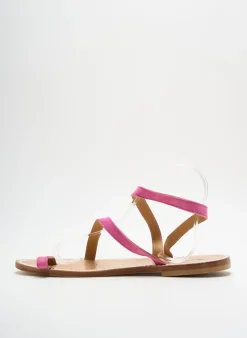 Tongs Sandalia Cyclades Rose Talon Plat Jusqu'à 3cm