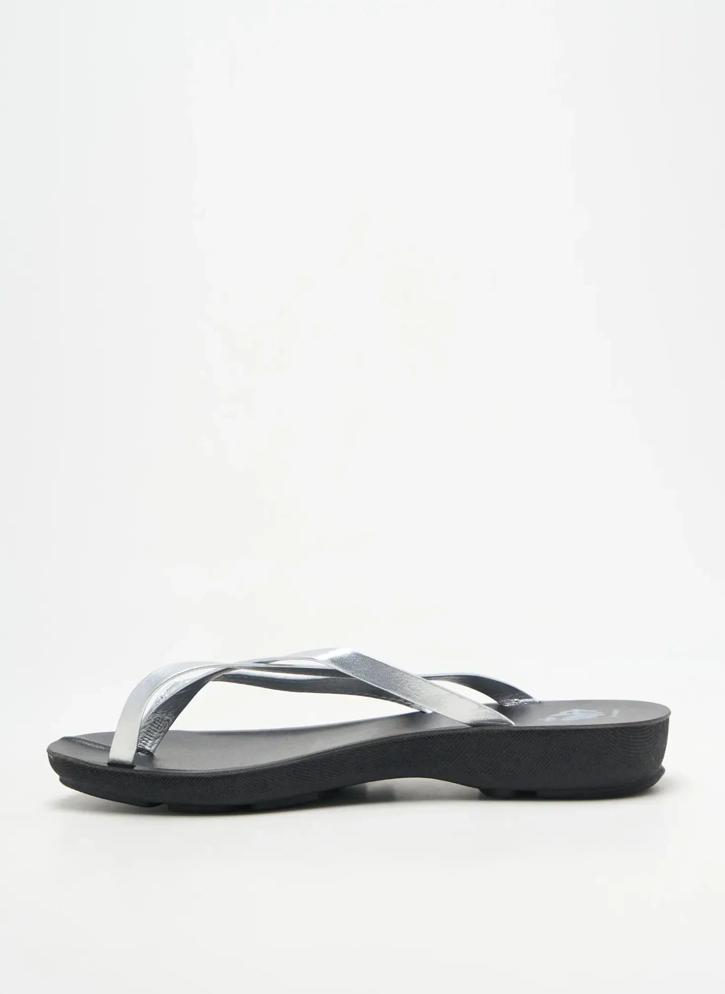 Tongs Seklo Argent Talon Plat Jusqu'à 3cm