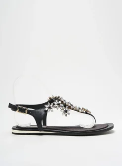 Tongs Tosca Blu Shoes Noir Talon Plat Jusqu'à 3cm