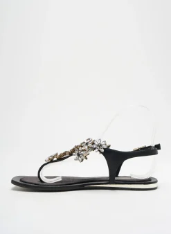 Tongs Tosca Blu Shoes Noir Talon Plat Jusqu'à 3cm