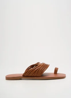 Tongs Vanessa Wu Marron Talon Plat Jusqu'à 3cm