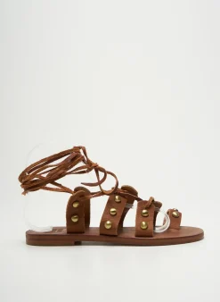 Tongs Virginie Darling Marron Talon Plat Jusqu'à 3cm