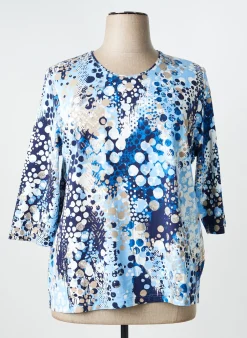 Top Barbara Lebek Bleu Manches 3/4