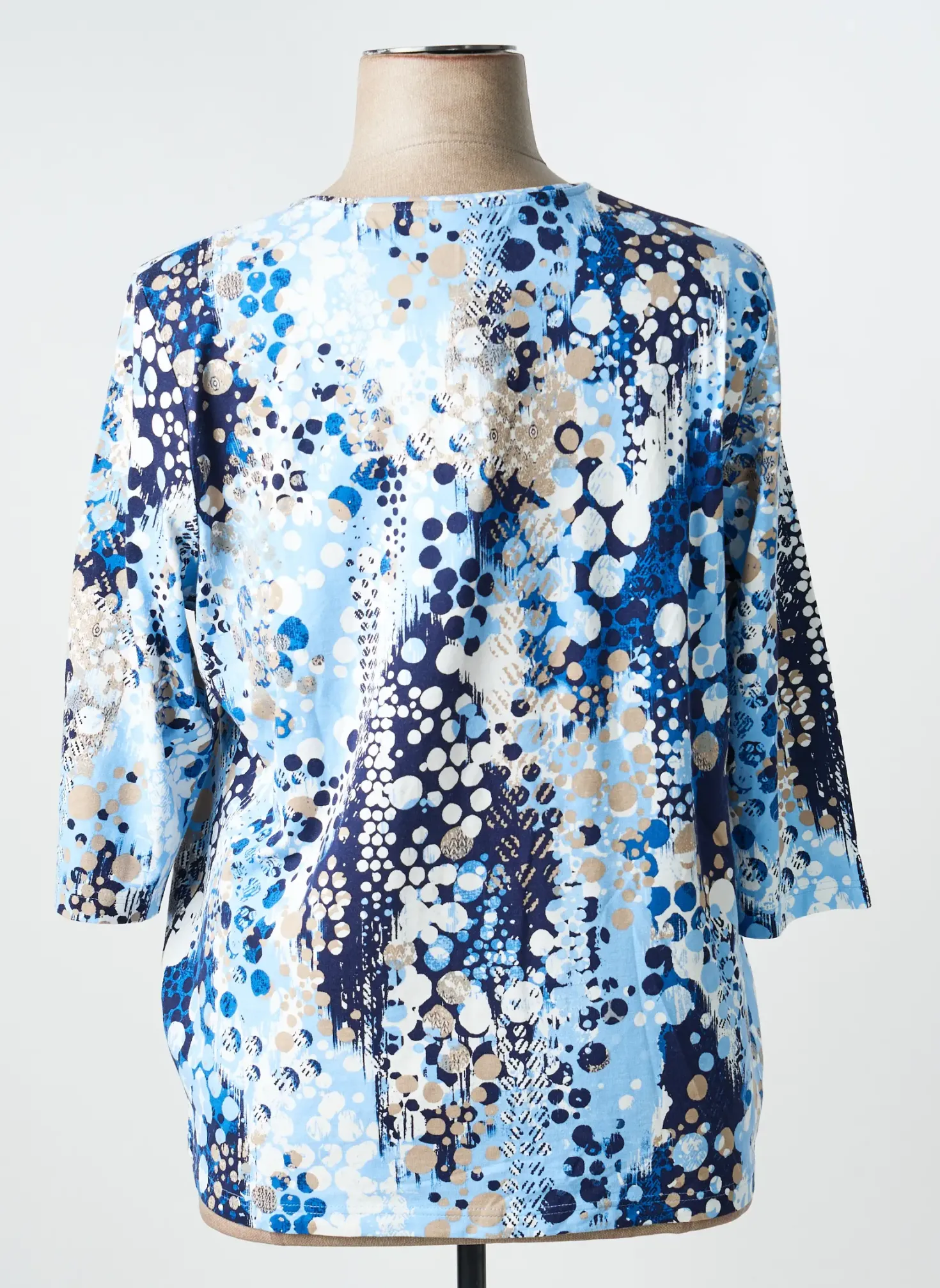 Top Barbara Lebek Bleu Manches 3/4
