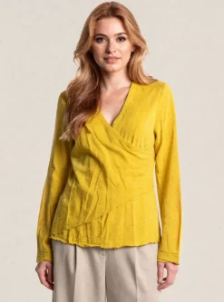 Top By Basics Jaune Manches Longues