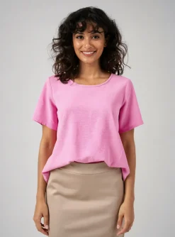 Top Carmakoma Rose Manches Courtes