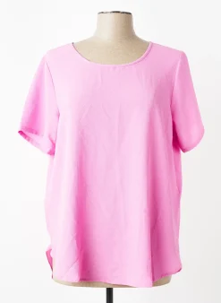 Top Carmakoma Rose Manches Courtes
