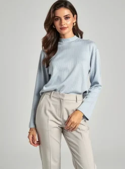 Top Claude De Saivre Bleu Manches Longues